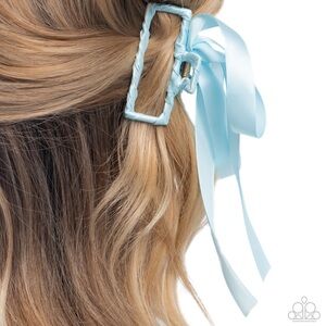 Light Blue Hair Clip with Ribbon